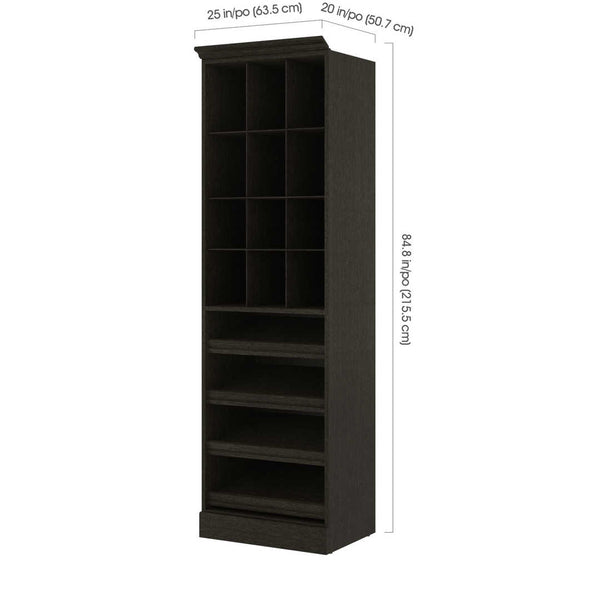 Traditional Closet System with Shoes Racks & Cubbies, 25W x 20D