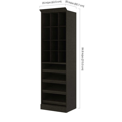 Traditional Closet System with Shoes Racks & Cubbies, 25W x 20D