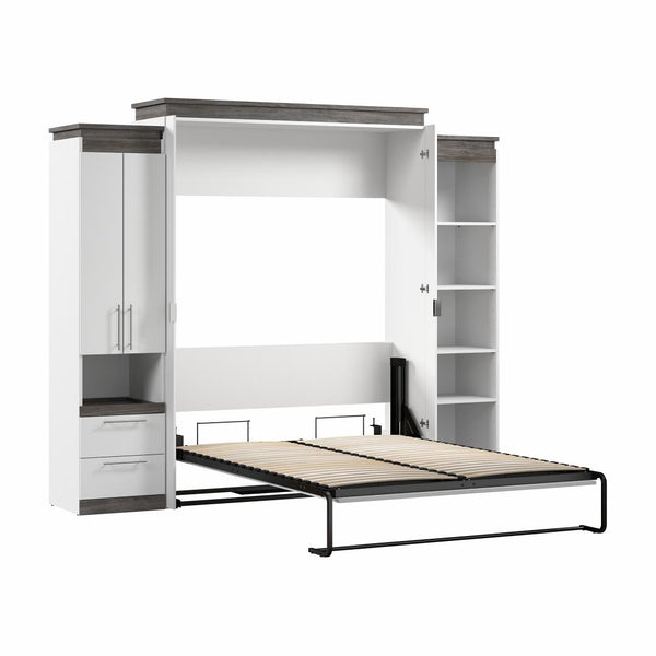 Grand lit escamotable avec armoire et tablettes (106L)