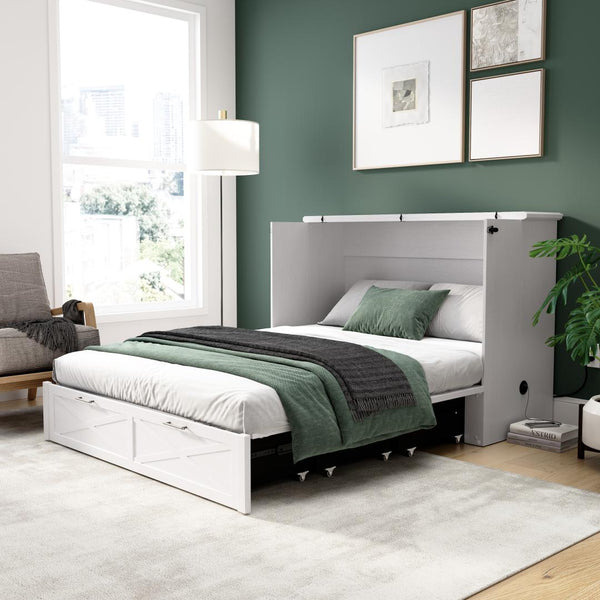 Lit armoire double avec tiroir coulissant 59L