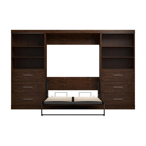 Full Murphy Bed and 2 Shelving Units with Drawers (131W)