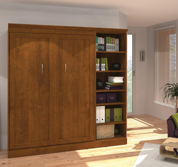 Lit escamotable double et organisateur de garde-robe (84L)