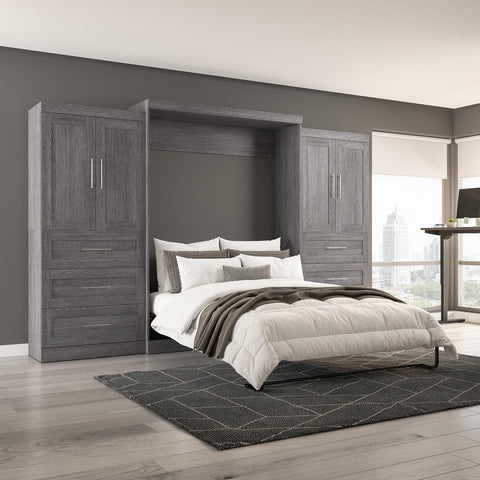 Grand lit escamotable avec penderies (136L)