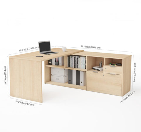 72W L-Shaped Desk