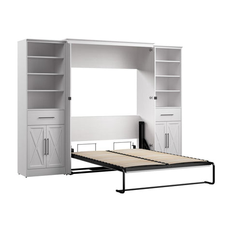 Lit escamotable double et organisateurs de garde-robe avec portes et tiroirs (113L)