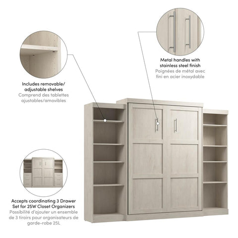 Grand lit escamotable et 2 étagères (115L)