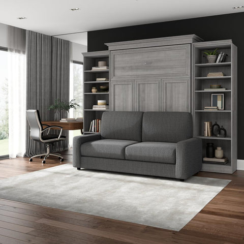 Grand lit escamotable avec canapé et organisateurs de garde-robe (115L)