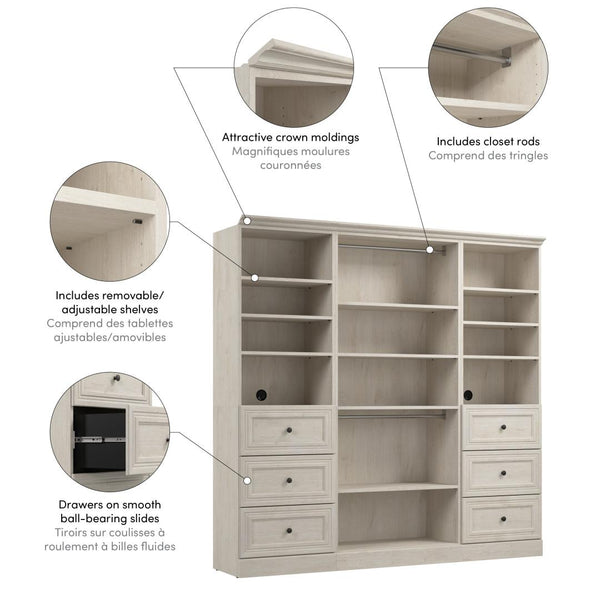 Organisateur de garde-robe avec tiroirs 86L