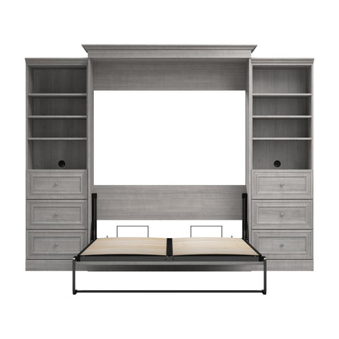 Grand lit escamotable et 2 organisateurs de garde-robe avec tiroirs (115L)