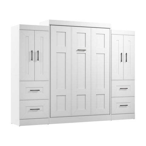 Lit escamotable double avec armoires (110L)
