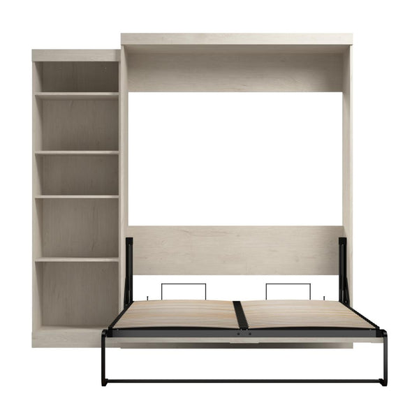 Queen Murphy Bed with Shelving Unit (90W)