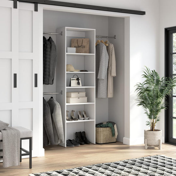 Closet Kit with Shelves & Clothing Rods, 24W x 15D