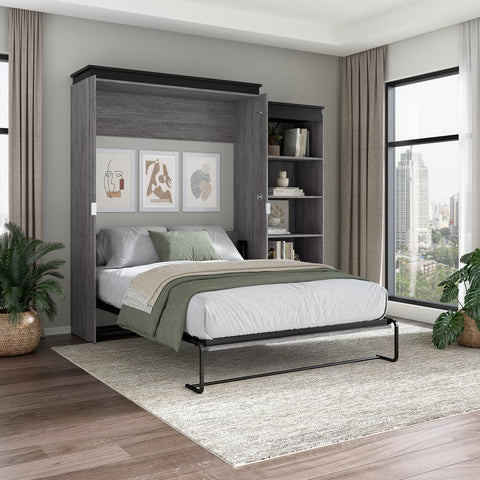 Grand lit escamotable avec étagère (97L)
