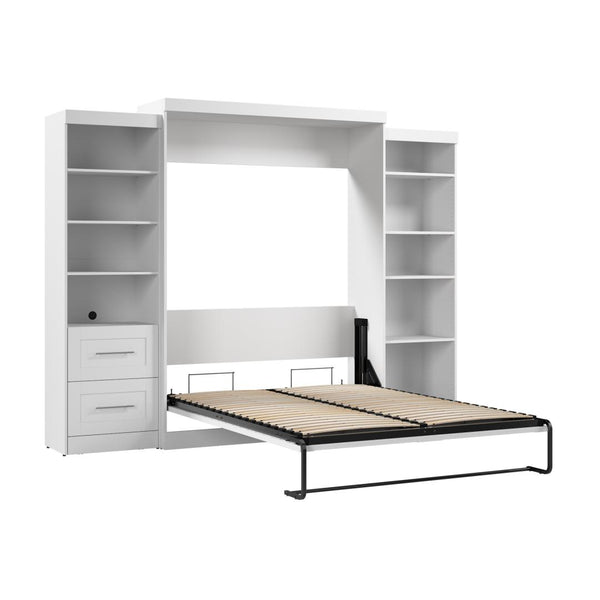115W Queen Size Murphy Bed with Pull-Out Desk and Storage