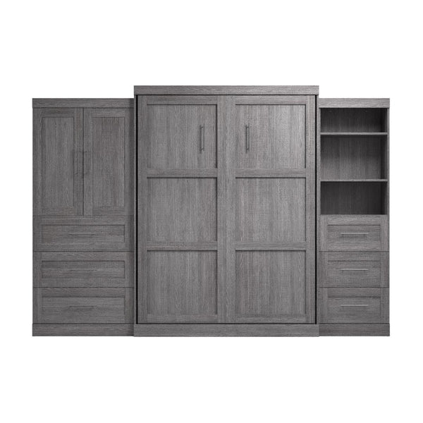 Queen Murphy Bed with Open and Concealed Storage (126W)