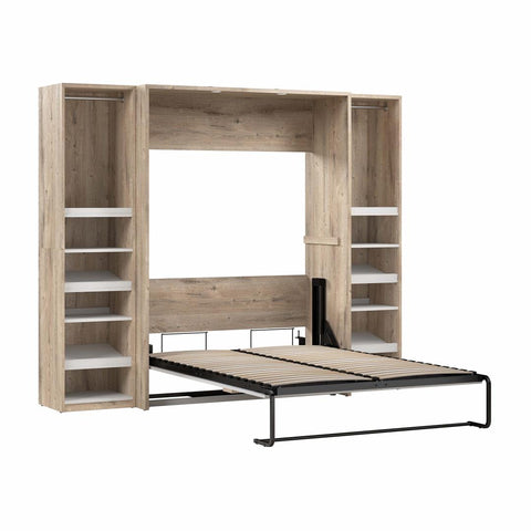 Full Murphy Bed with 2 Narrow Closet Organizers (99W)