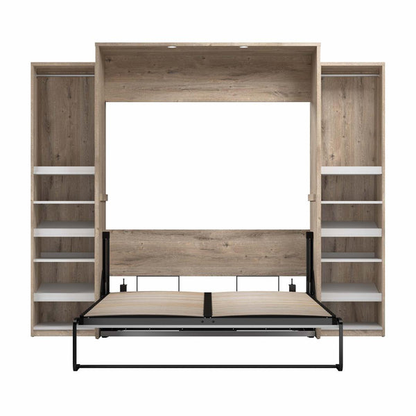 Queen Murphy Bed with 2 Narrow Closet Organizers (105W)