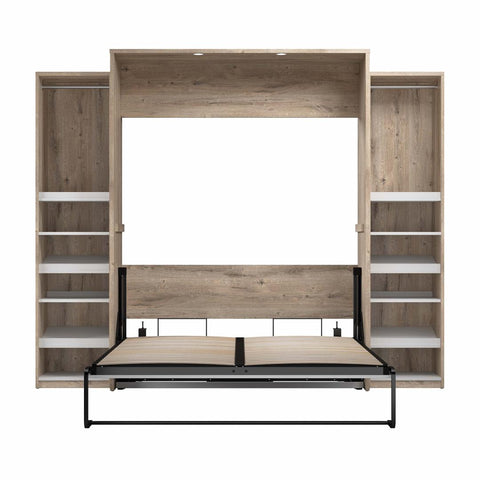 Queen Murphy Bed with 2 Narrow Closet Organizers (105W)