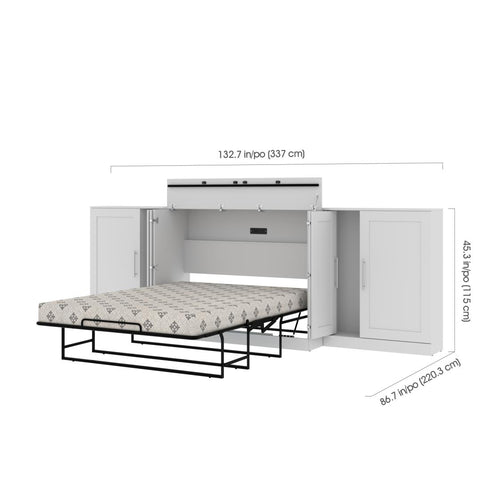 Full Cabinet Bed with Mattress and Storage Cabinets (133W)