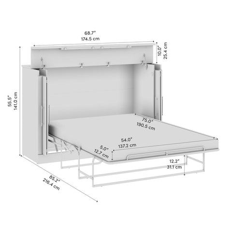 Lit cabinet double 69L avec matelas