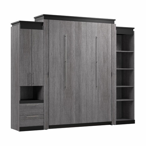 Grand lit escamotable avec armoire et tablettes (106L)