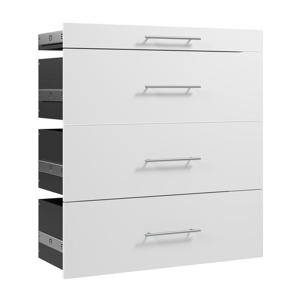 Ensemble de 4 tiroirs lisses pour organisateur de garde-robe modulaire pour walk-in ou placard avec tablettes 36L x 16P Florence