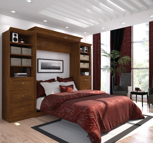 Grand lit escamotable et 2 organisateurs de garde-robe avec tiroirs (115L)