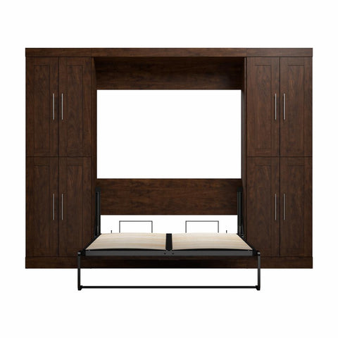 Lit escamotable double avec armoires (109L)