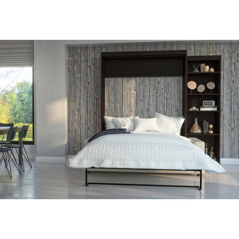 Grand lit escamotable avec canapé et étagère (96L)