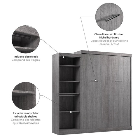 Queen Murphy Bed with Closet Organizer (90W)