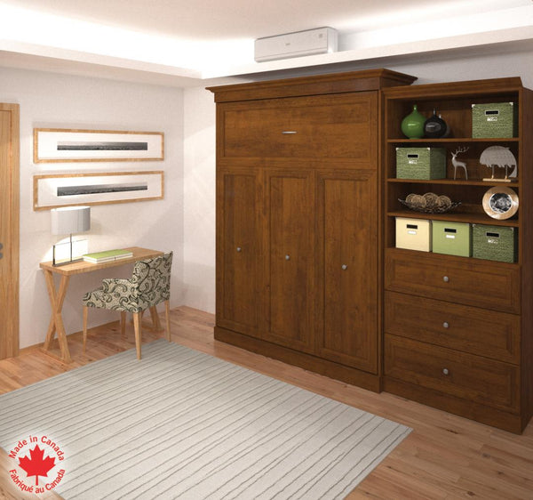 Grand lit escamotable et organisateur de garde-robe avec tiroirs (103L)