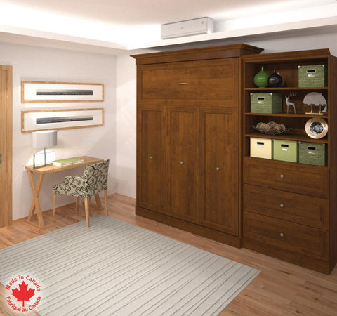 Grand lit escamotable et organisateur de garde-robe avec tiroirs (103L)