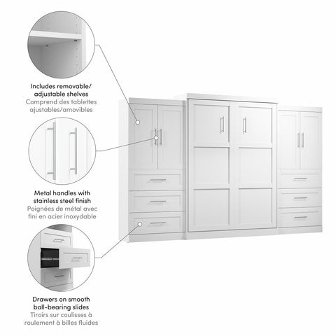 Grand lit escamotable avec penderies (136L)