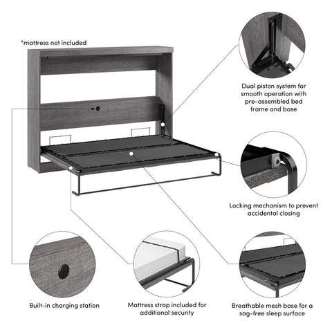 85W Queen Horizontal Murphy Bed