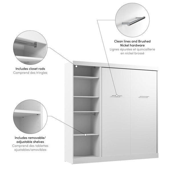 Full Murphy Bed with Closet Organizer (84W)
