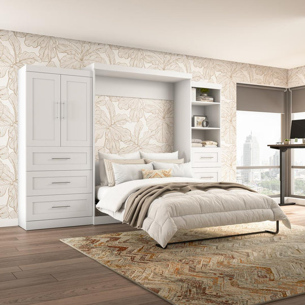 Queen Murphy Bed with Open and Concealed Storage (126W)