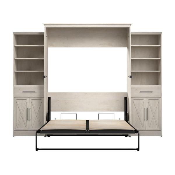 Grand lit escamotable et organisateurs de garde-robe avec portes et tiroirs (119L)