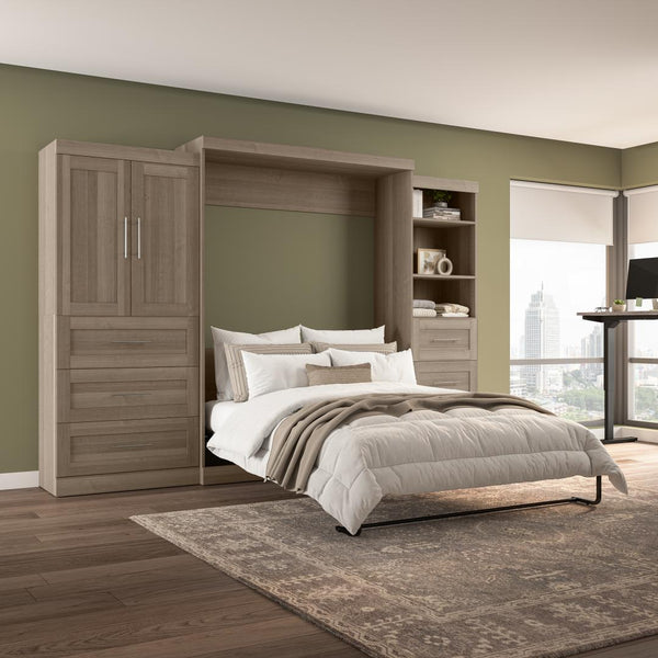 Queen Murphy Bed with Open and Concealed Storage (126W)