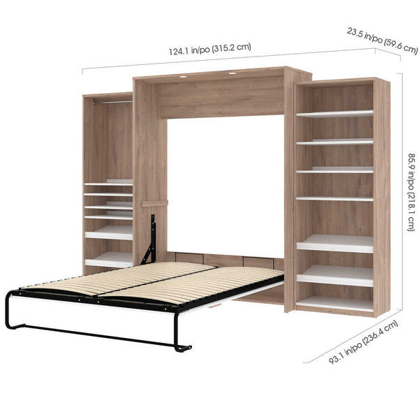 Grand lit escamotable avec 2 organisateurs de garde-robe (125L)