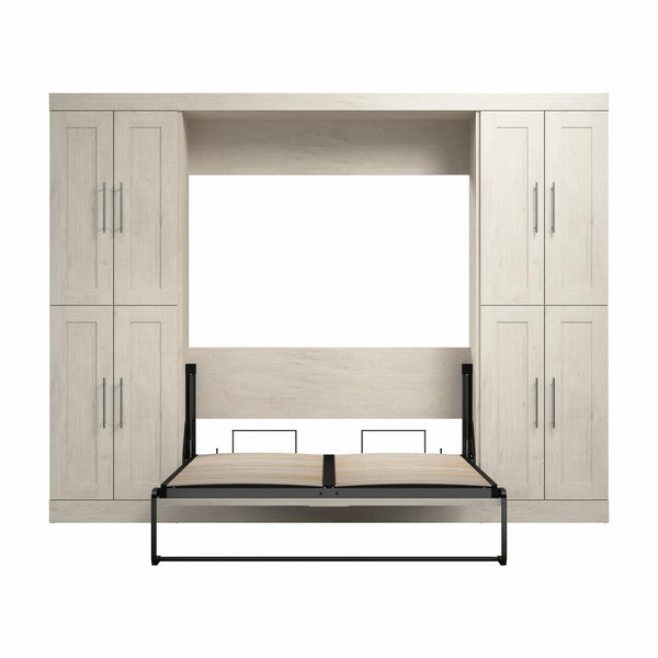 Lit escamotable double avec armoires (109L)