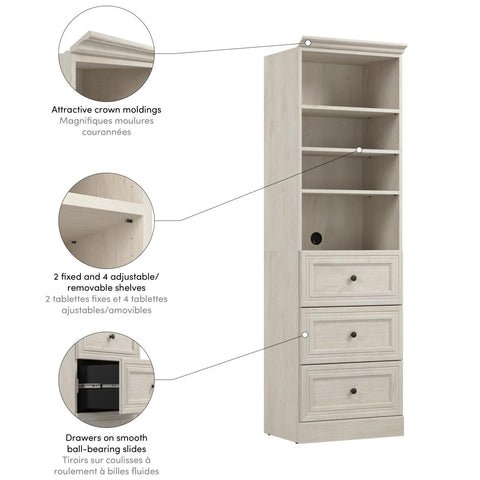 Traditional Closet System with Shelves & Drawers, 25W x 20D