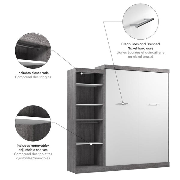 Queen Murphy Bed with Closet Organizer (90W)