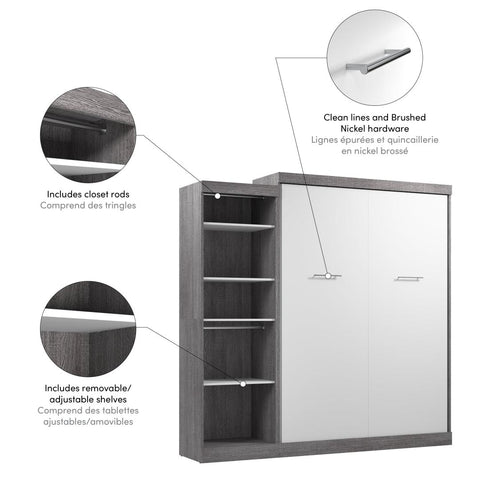 Queen Murphy Bed with Closet Organizer (90W)