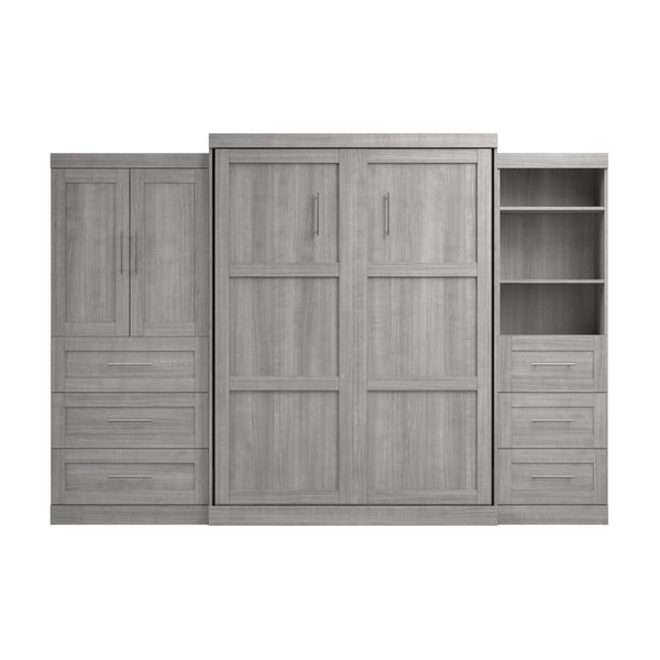 Queen Murphy Bed with Open and Concealed Storage (126W)