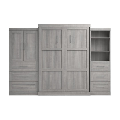 Queen Murphy Bed with Open and Concealed Storage (126W)