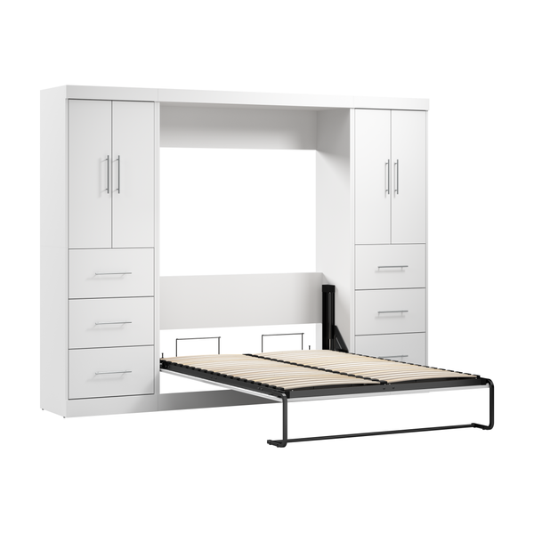 Lit escamotable double avec 2 armoires-penderies (109L)