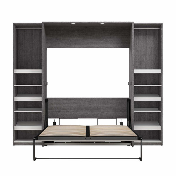 Full Murphy Bed with 2 Narrow Closet Organizers (99W)