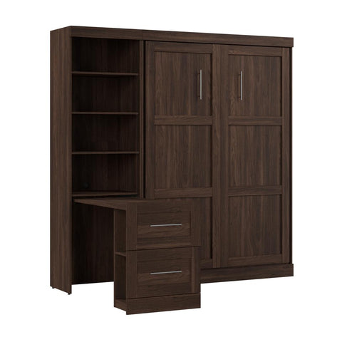84W Full Size Murphy Bed with Pull-Out Desk