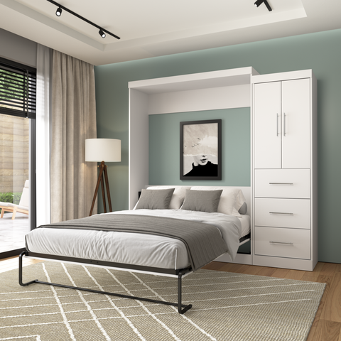 Queen Murphy Bed with Wardrobe (90W)