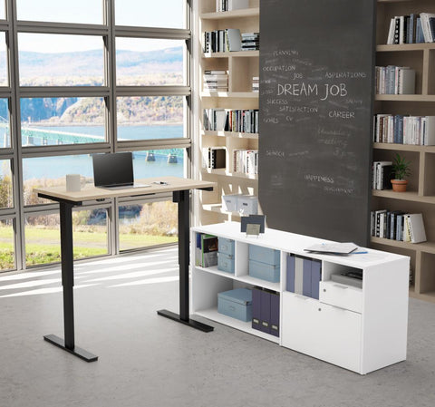 Bureau assis-debout en L 72L